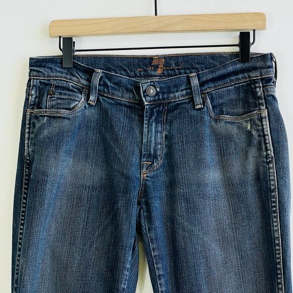 Seven For All Mankind 7FAMK Kate Rainbow Point Straight Leg Jeans Womens 30 - Picture 2 of 11